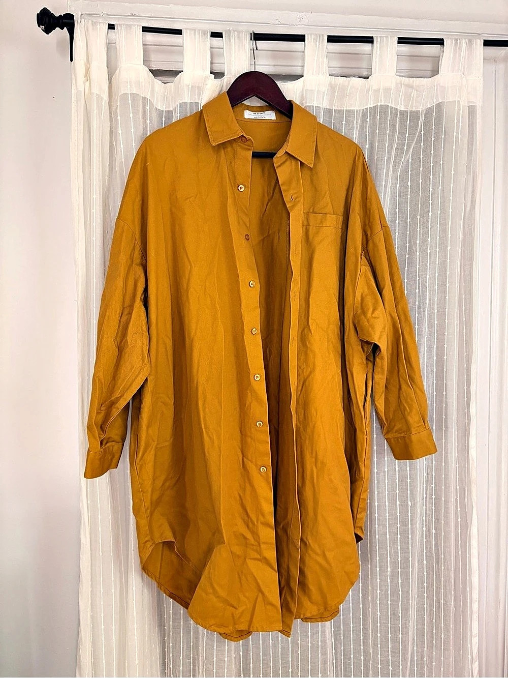 Red Sky Shop Cotton Button Down Shirt in Goldenrod Like New